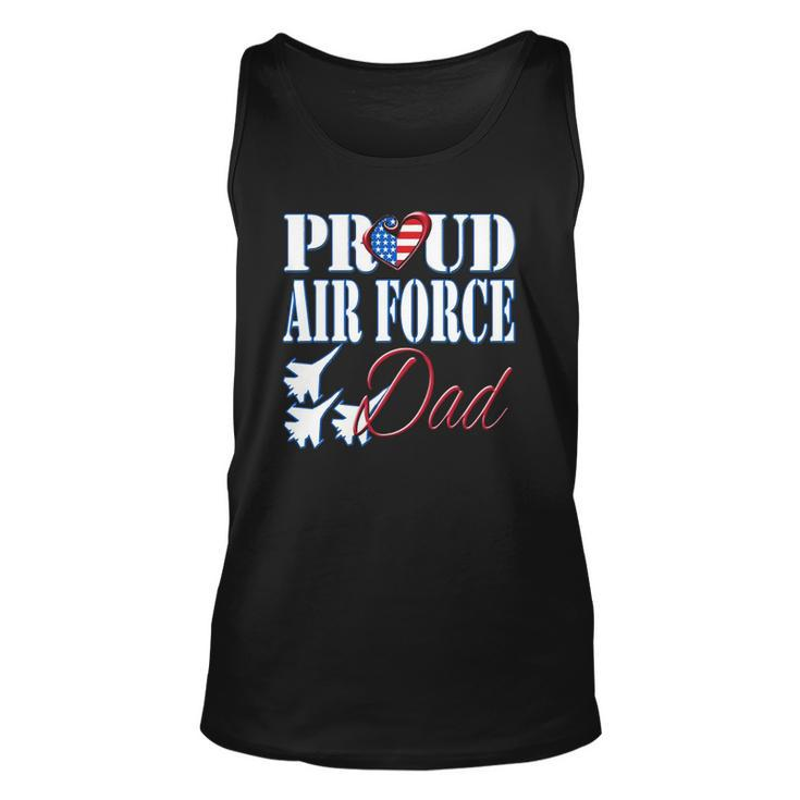 Proud Air Force Dad  Us Heart Military Fathers Day Men Unisex Tank Top