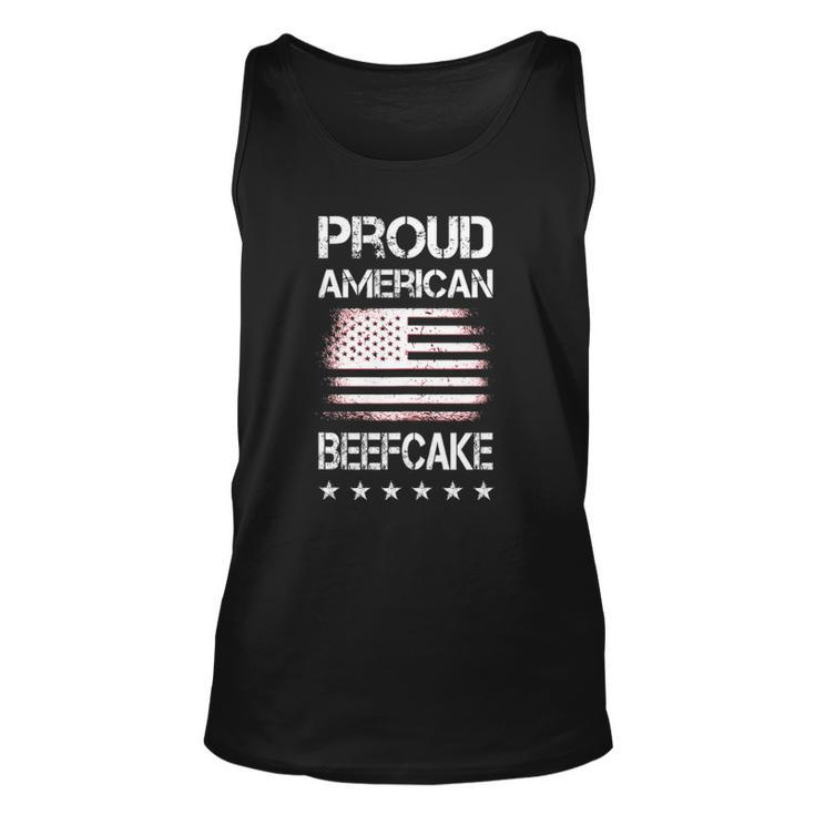 Proud American Beefcake Fourth Of July Patriotic Flag  Unisex Tank Top