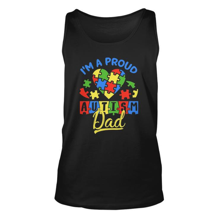 Proud Autism Dad Awareness Father Day Autistic Son Daughter Unisex Tank Top