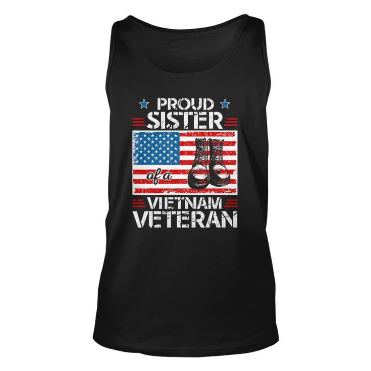 Proud Sister Of Vietnam Veteran Patriotic Usa Flag Military Unisex Tank Top