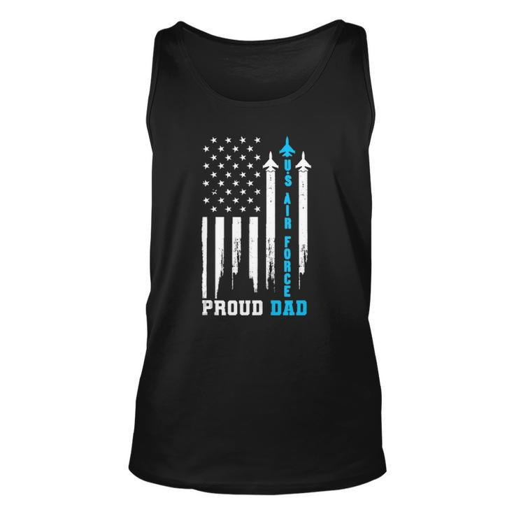 Proud Us Air Force Dad Rocket America Flag Fathers Day Gift Unisex Tank Top