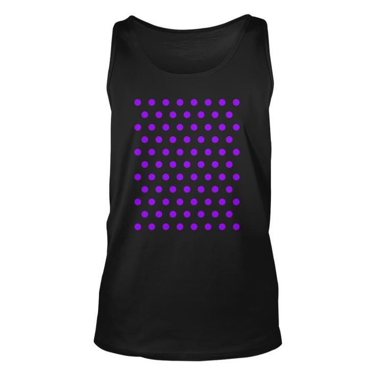 Purple And White Polka Dots Unisex Tank Top