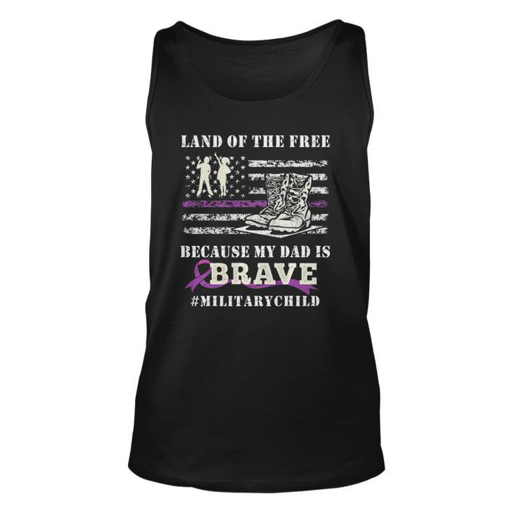 Purple Up Military Kids Land Of The Free Usa Flag Unisex Tank Top