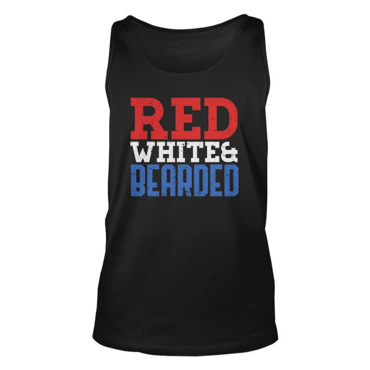 Red White And Bearded Funny 4Th Of July Pride Patriot Men Unisex Tank Top