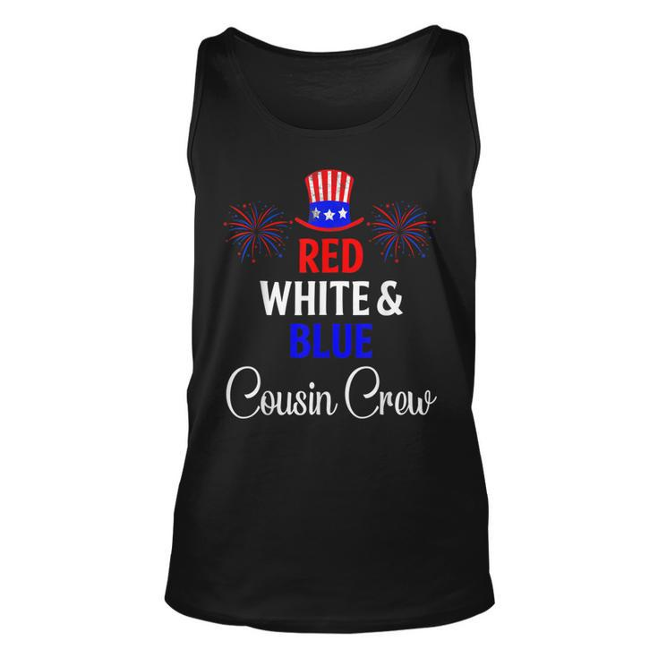 Red White & Blue Cousin Crew 4Th Of July Firework Matching  Unisex Tank Top