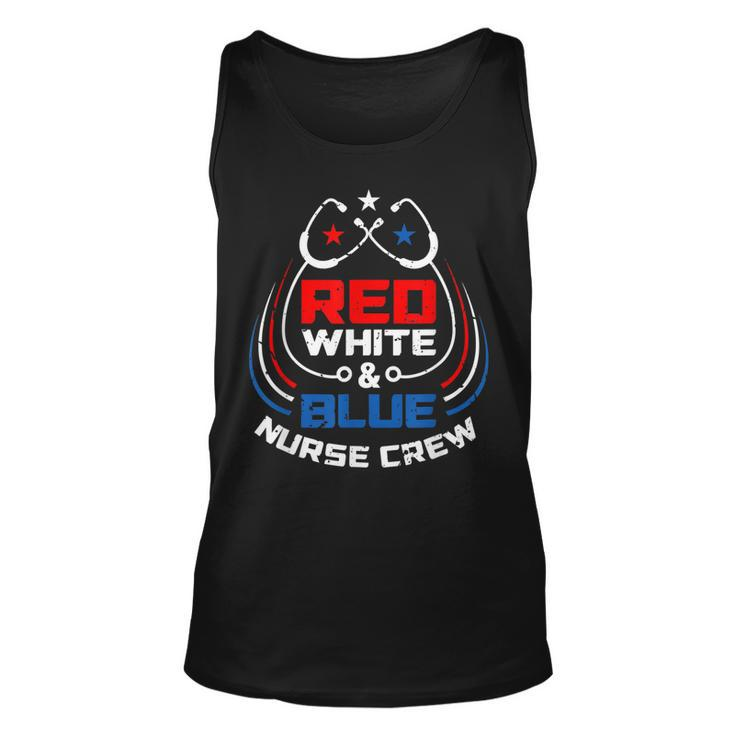 Red White & Blue Nurse Crew American Pride 4Th Of July  Unisex Tank Top