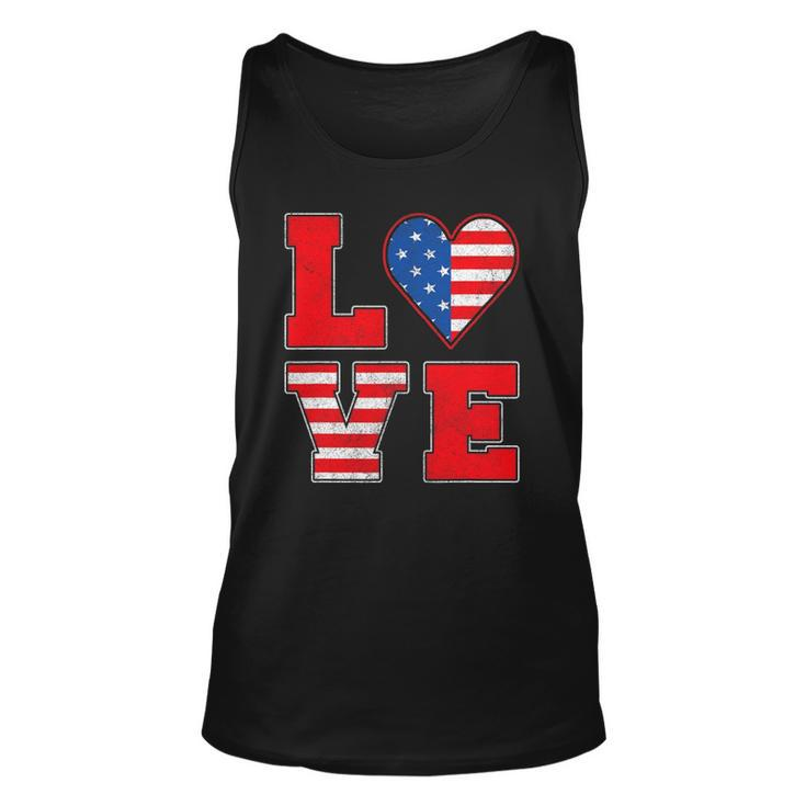 Red White And Blue S For Women Girl Love American Flag Unisex Tank Top