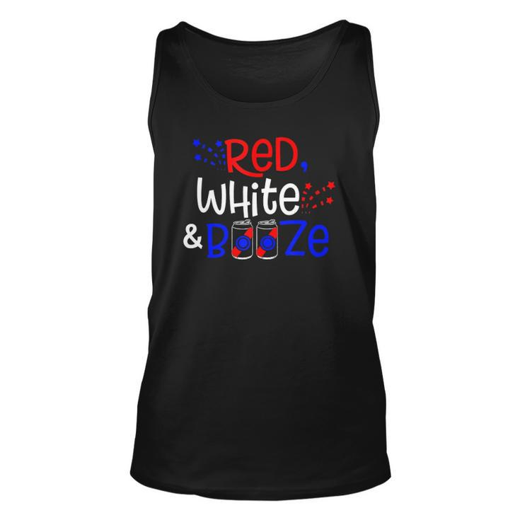 Red White And Booze  Funny Adult 4Th Of July   Unisex Tank Top