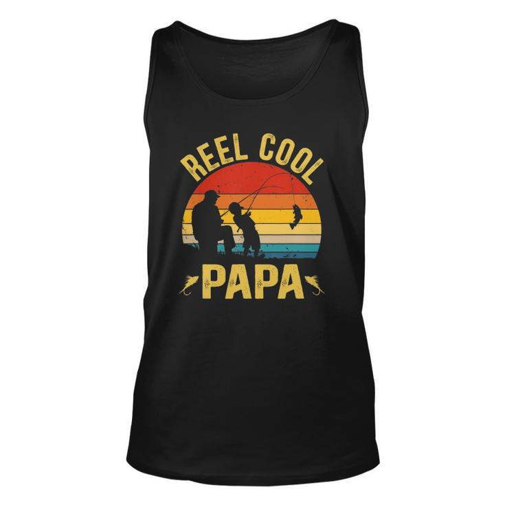 Reel Cool Papa  Funny Fishing Fathers Day Unisex Tank Top