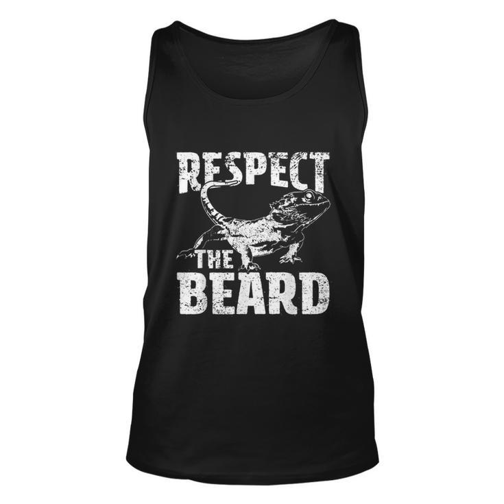 Respect The Beard Bearded Dragon Dad Mom  Unisex Tank Top