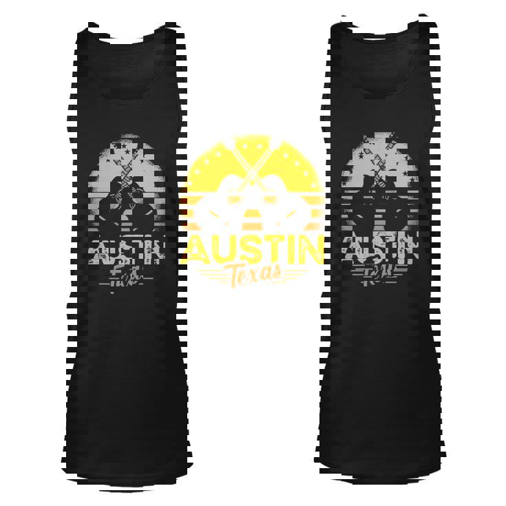 Retro Austin Texas Guitar Texas Unisex Tank Top