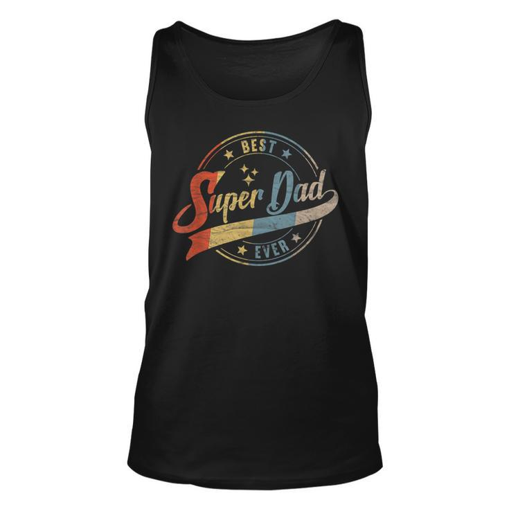 Mens Retro Best Dad Super Dad Ever Father Daddy Fathers Day Tank Top