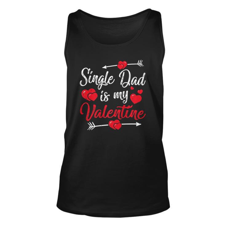 Retro Hearts Single Dad Is My Valentines Day Fathers Day Unisex Tank Top