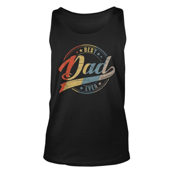 Mens Retro Vintage Best Dad Ever Father Daddy Fathers Day Tank Top
