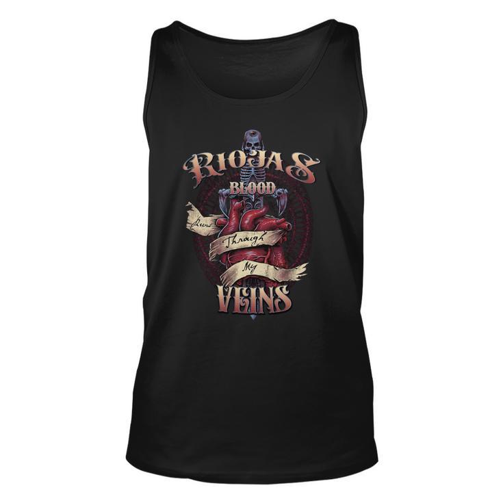 Riojas Blood Runs Through My Veins Name Unisex Tank Top