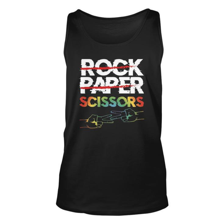 Rock Paper Scissors Lesbian Couple Lgbtq Pride Month Gift  Unisex Tank Top