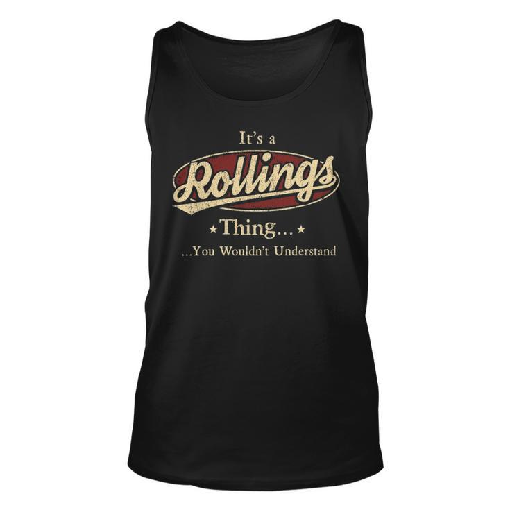Rollings Shirt Personalized Name Gifts T Shirt Name Print T Shirts Shirts With Name Rollings Unisex Tank Top