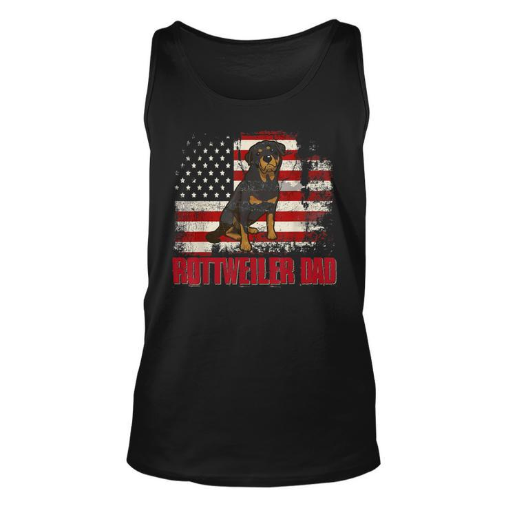 Rottweiler Dad American Flag 4Th Of July Dog Lovers  Unisex Tank Top