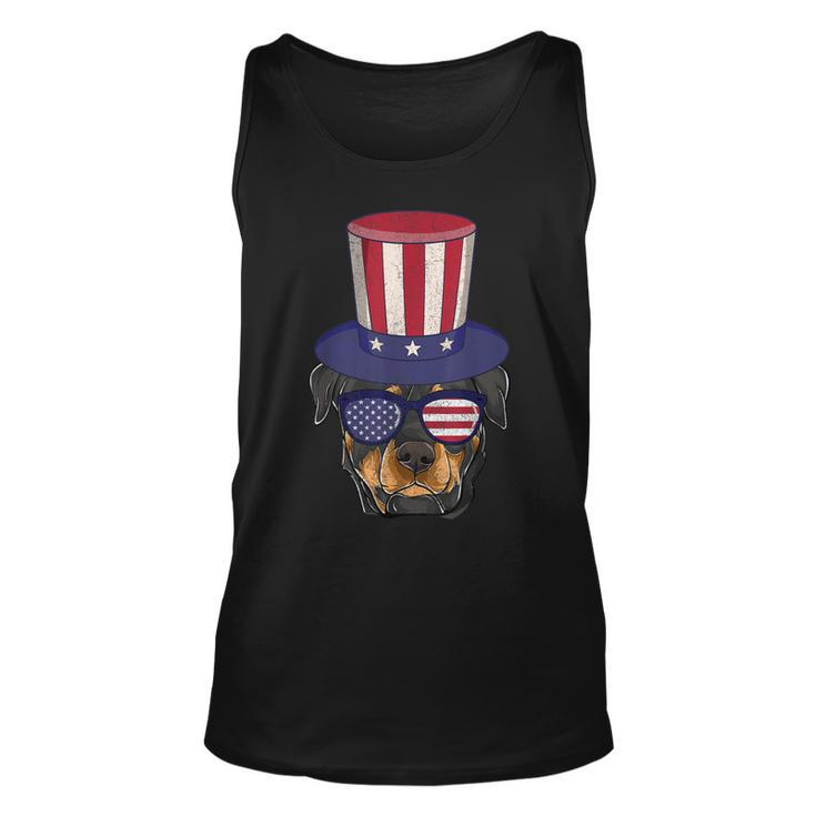 Rottweiler Patriotic Dog Mom & Dad  4Th Of July Usa  Unisex Tank Top