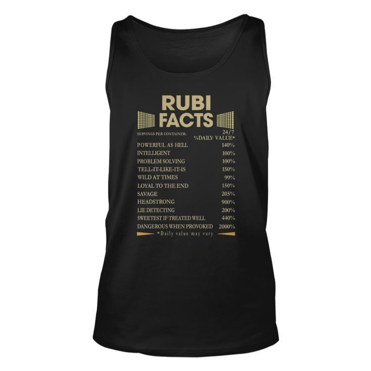 Rubi Name Gift   Rubi Facts Unisex Tank Top