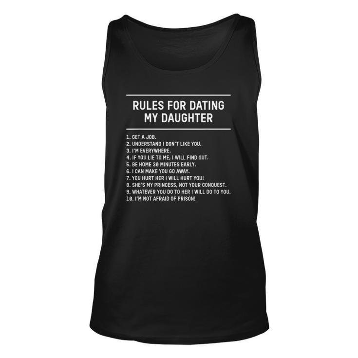 Rules For Dating My Daughter Funny Fathers Day List Unisex Tank Top