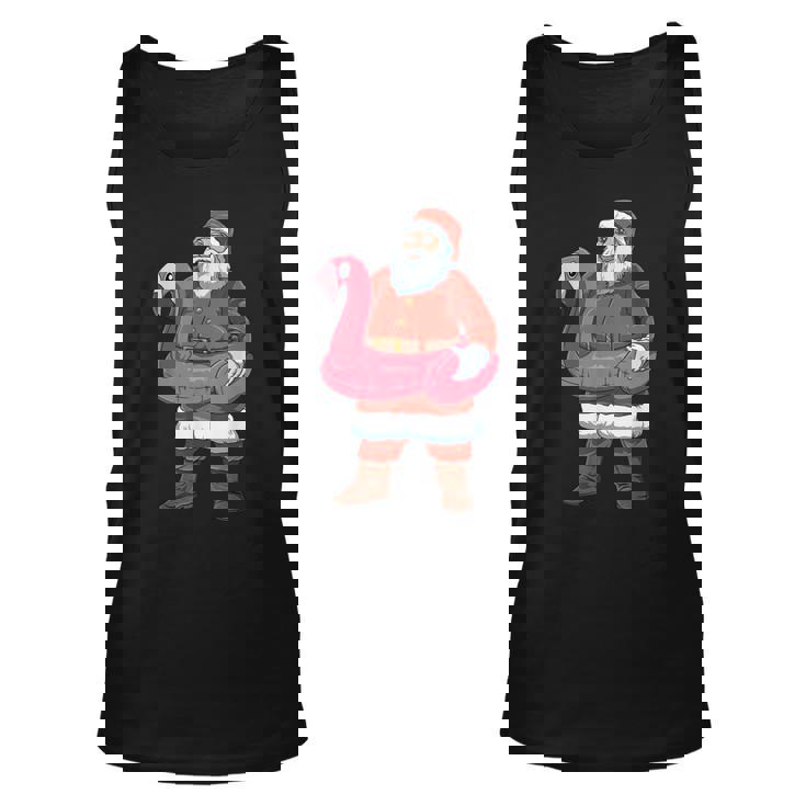 Santa Flamingo Float Christmas In July Hawaiian Party Santa Unisex Tank Top Santa Flamingo Float Christmas In July Hawaiian Party Santa Unisex Tank Top