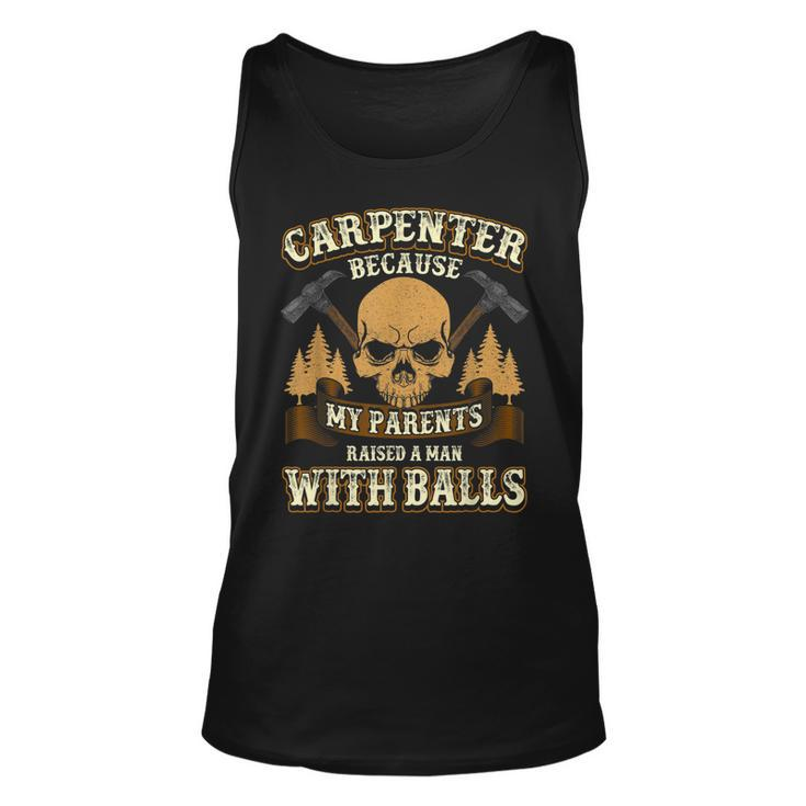 Sarcastic Carpenter Funny Woodworker Skull And Hammers  Unisex Tank Top