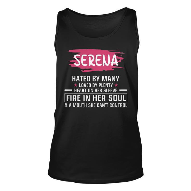 Serena Name Gift   Serena Hated By Many Loved By Plenty Heart On Her Sleeve Unisex Tank Top