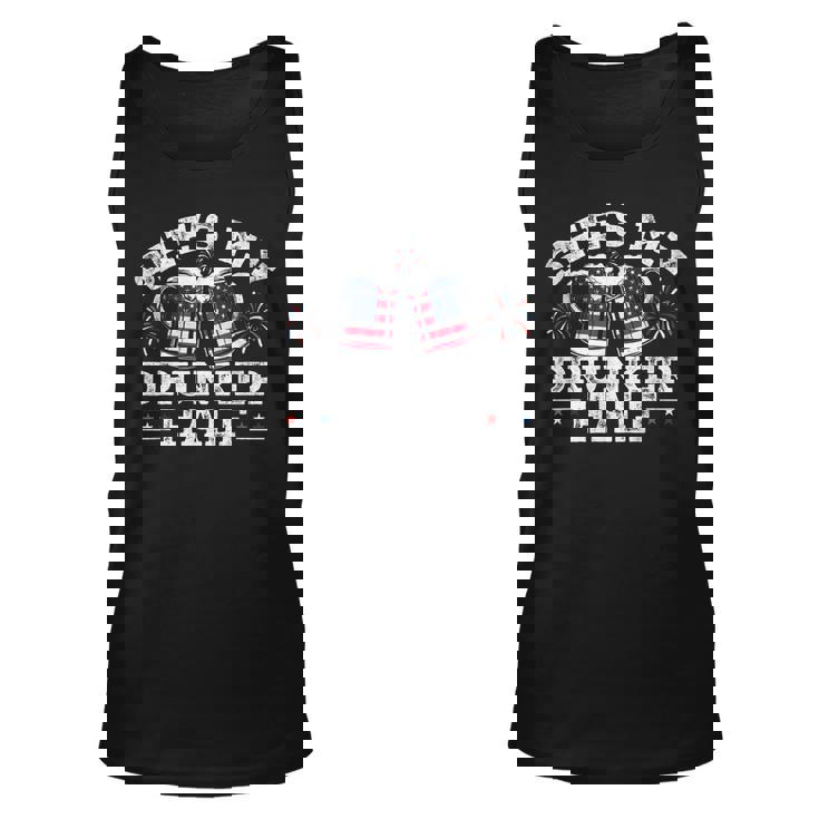 Shes My Drunker Half Funny Beer Couple Matching 4Th Of July  Unisex Tank Top