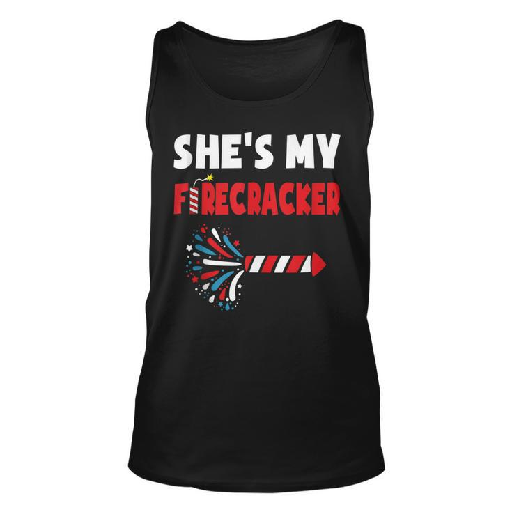 Shes My Firecracker  4Th Of July Matching Couples Cute  Unisex Tank Top