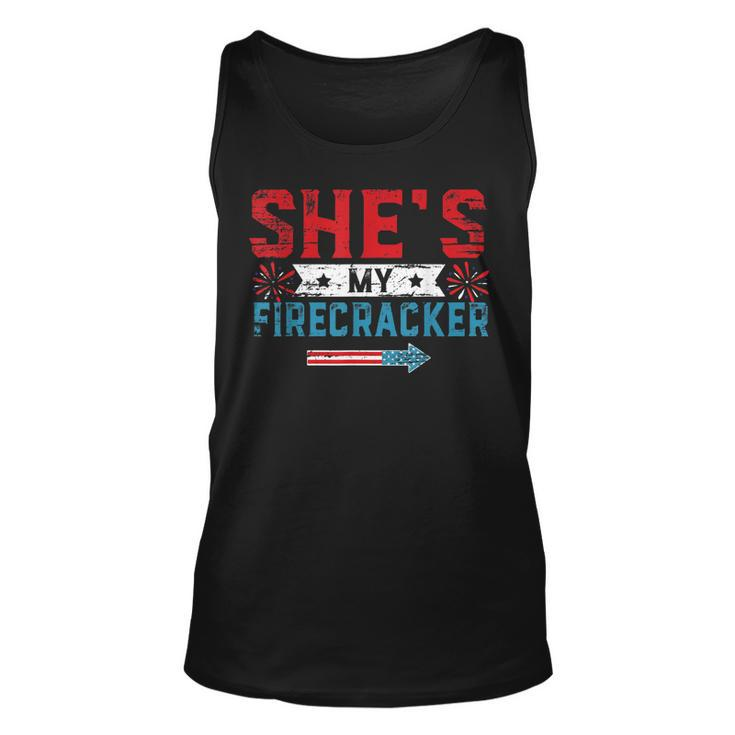 Shes My Firecracker His And Hers 4Th July Matching Couples  Unisex Tank Top