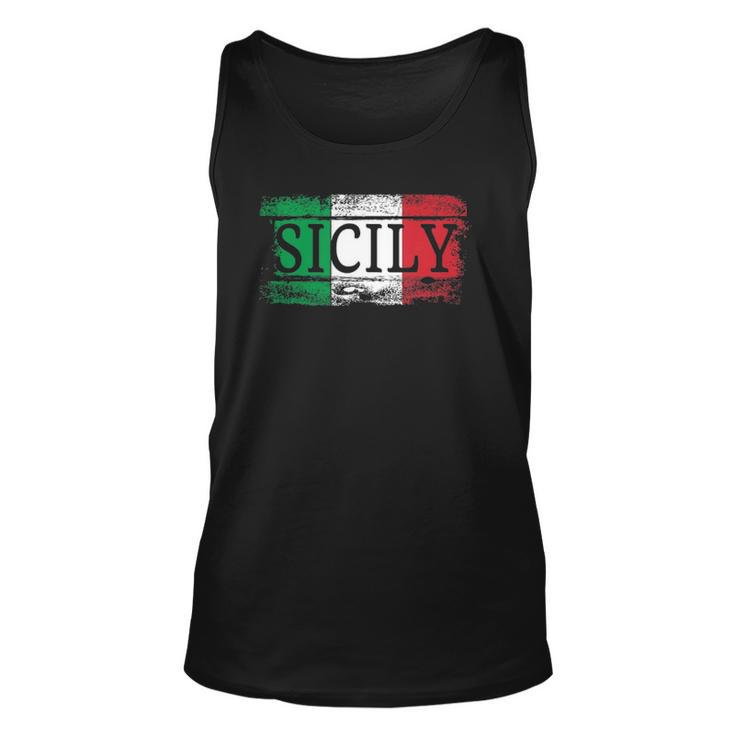 Sicilian Italian Italy Flag I Vintage Sicily Vacation Travel Tank Top