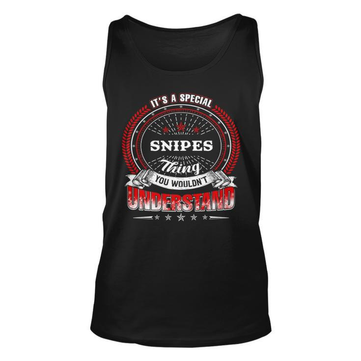 Snipes Shirt Family Crest Snipes T Shirt Snipes Clothing Snipes Tshirt Snipes Tshirt Gifts For The Snipes  Unisex Tank Top