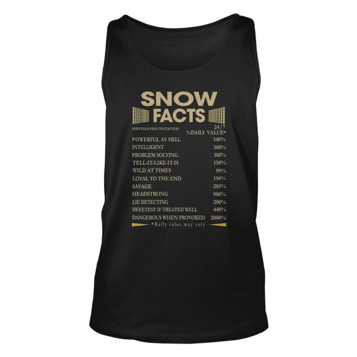 Snow Name Gift   Snow Facts Unisex Tank Top