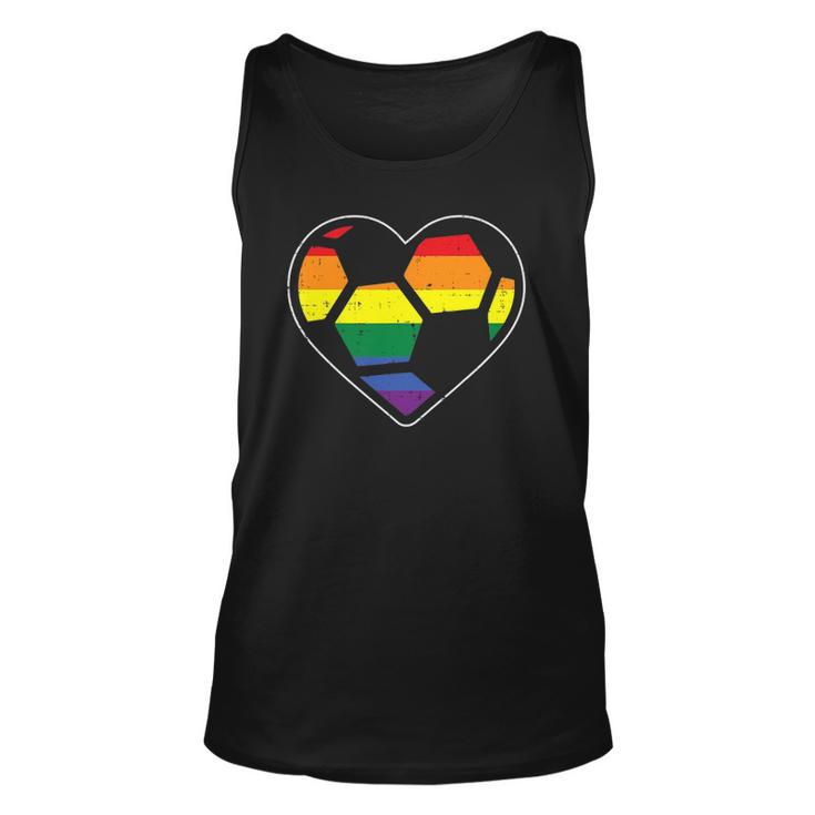 Soccer Heart Sport Lgbtq Rainbow Gay Pride Ally Men Women Unisex Tank Top