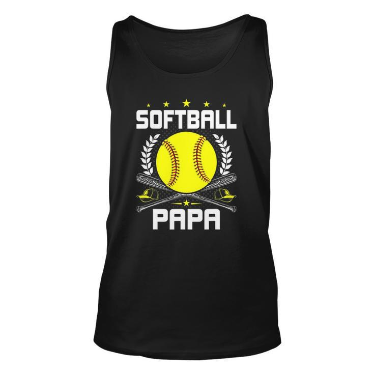 Softball Papa Baseball Lover Dad Unisex Tank Top