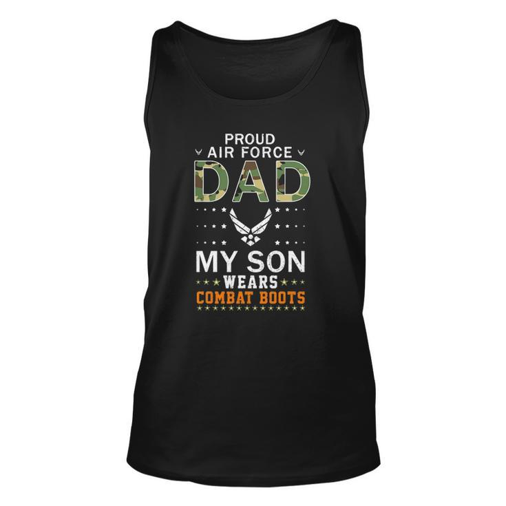 Mens My Son Wear Combat Boots-Proud Air Force Dad Camouflage Army Tank Top