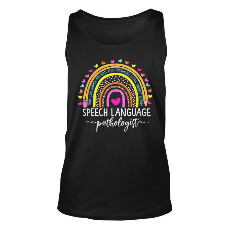 Speech Language Pathologist Rainbow Speech Therapy Slp V2 Tank Top