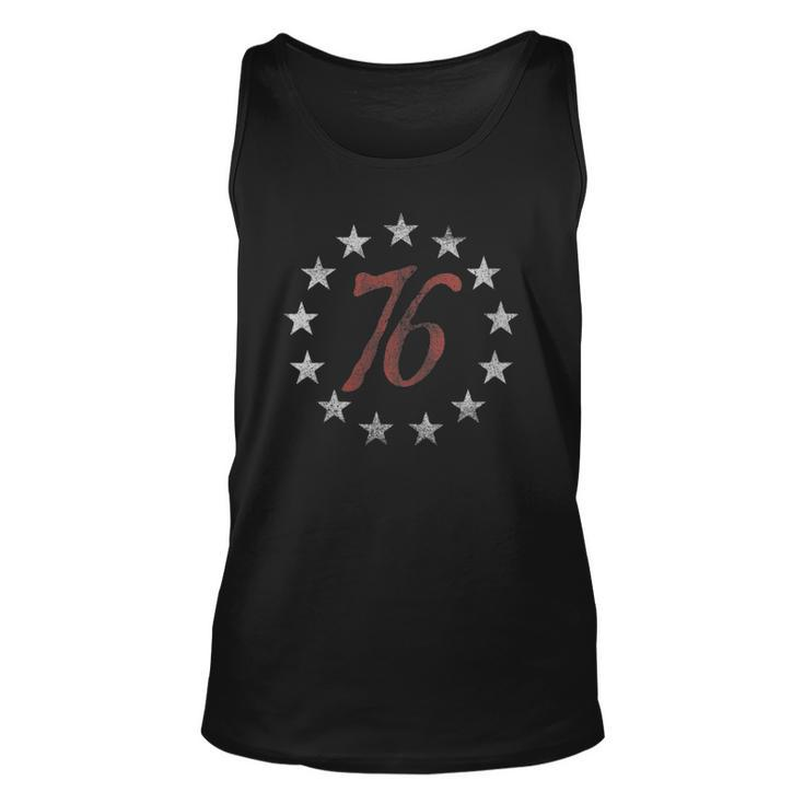 Womens The Spirit 76 Vintage Retro 4Th Of July Independence Day V-Neck Tank Top