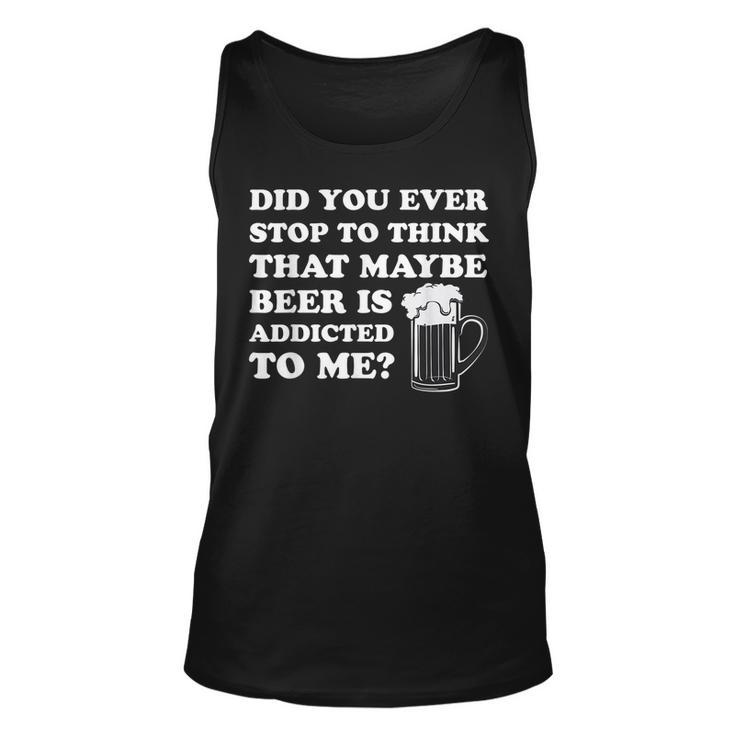 Mens St Patricks Day Maybe Beer Is Addicted To Me Drink Tank Top