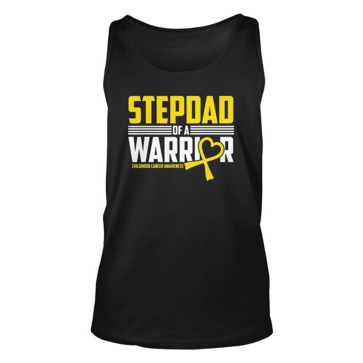 Mens Stepdad Childhood Cancer Awareness Survivor Ribbon Warrior Tank Top