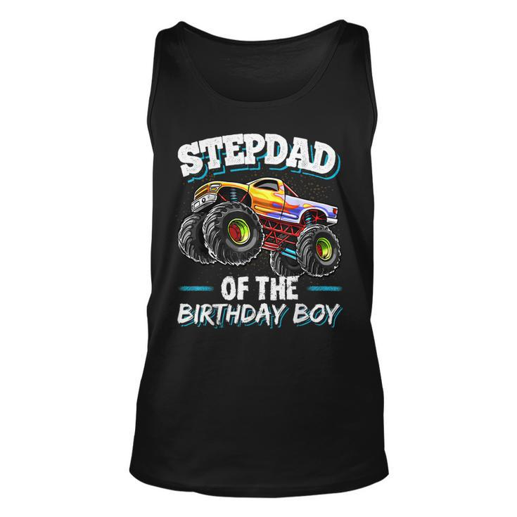 Stepdad Of The Birthday Boy Matching Family Monster Truck  Unisex Tank Top