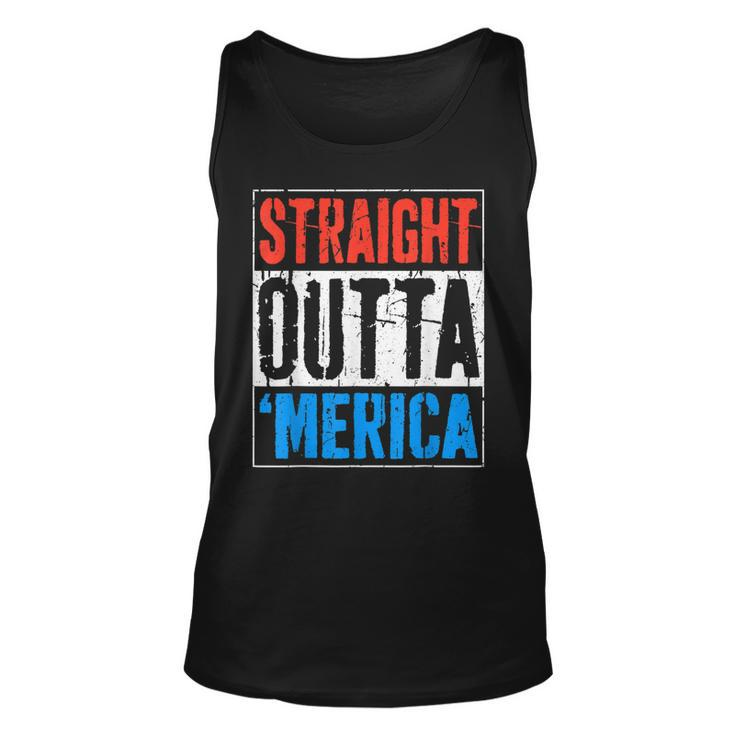 Straight Outta Merica  4Th Of July  Unisex Tank Top