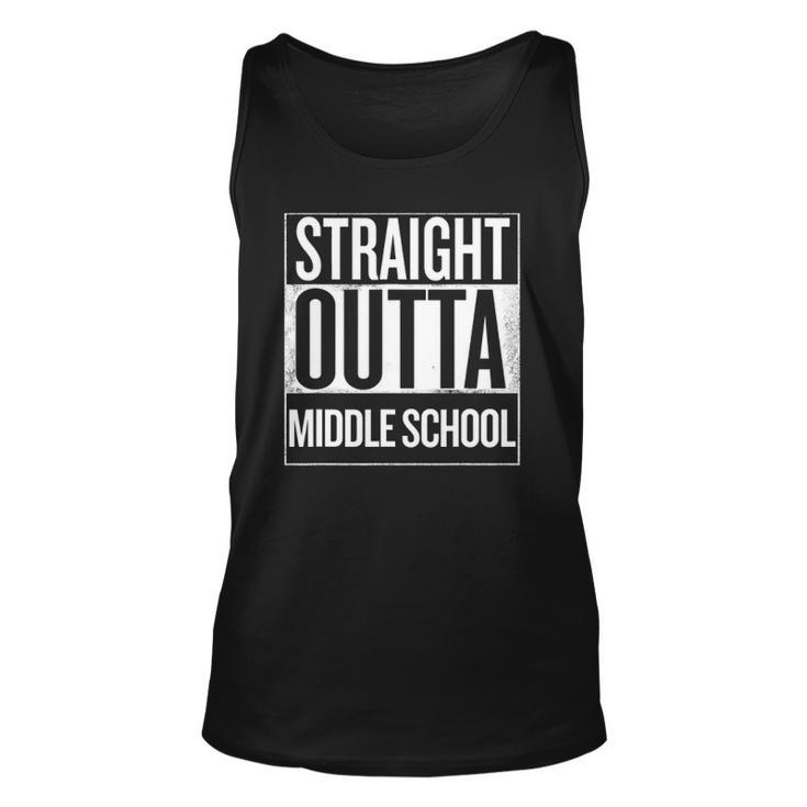 Straight Outta Middle School Students Teachers Funny Unisex Tank Top