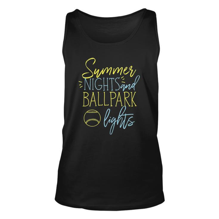 Summer Nights And Ball Park Lights Baseball Fans Unisex Tank Top