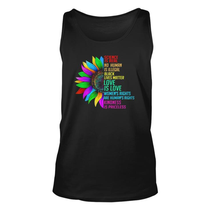 Sunflower Rainbow Science Is Real Black Lives Matter Lgbt Unisex Tank Top