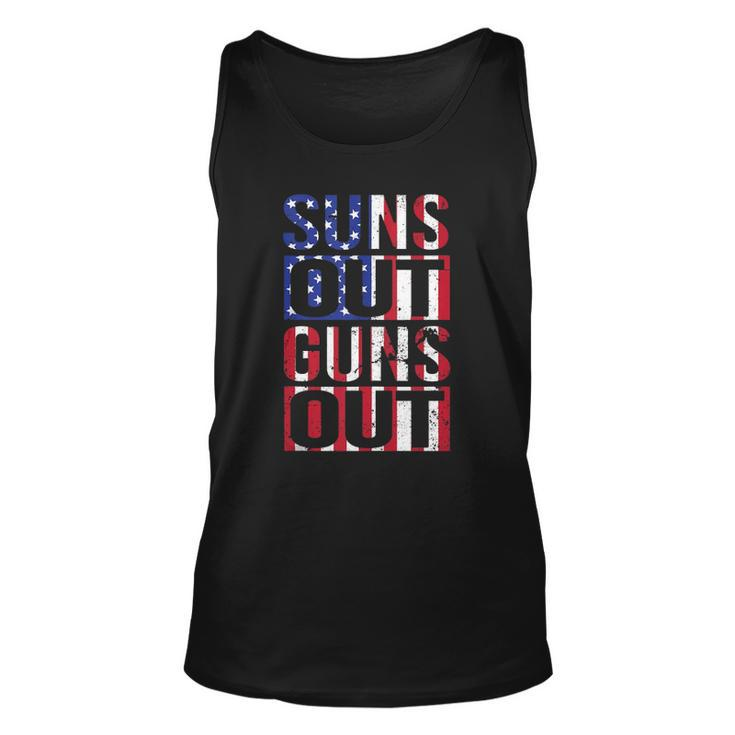 Suns Out Guns Out Funny Fourth Of July Muscles  Unisex Tank Top