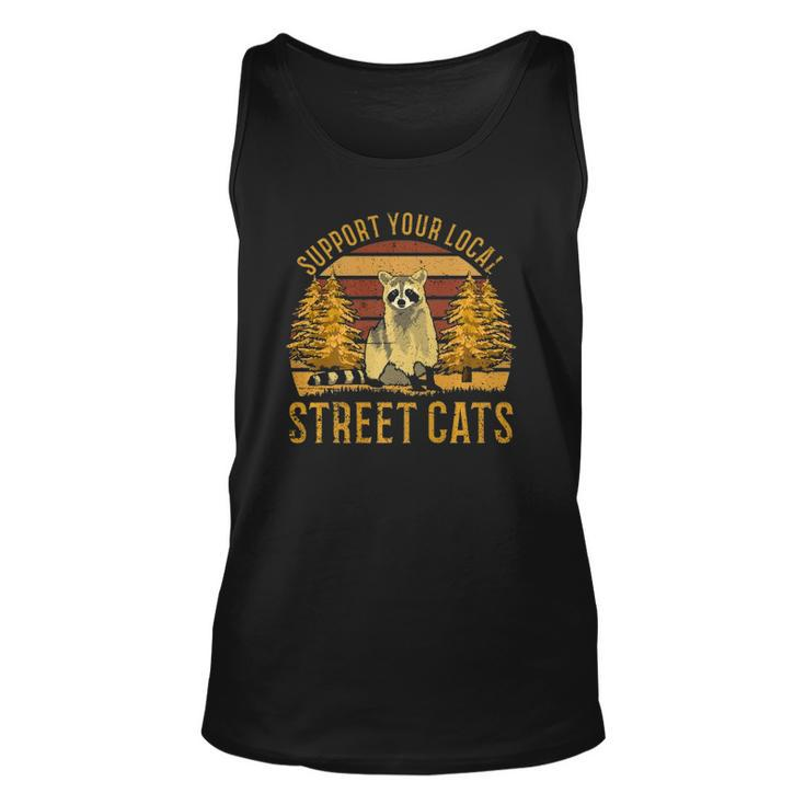 Support Your Local Street Catsraccoon Sunset  Unisex Tank Top