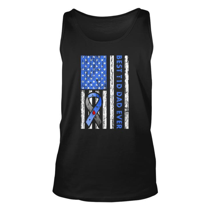 Mens T1d Dad Type 1 Diabetes American Flag Fathers Day Idea Tank Top