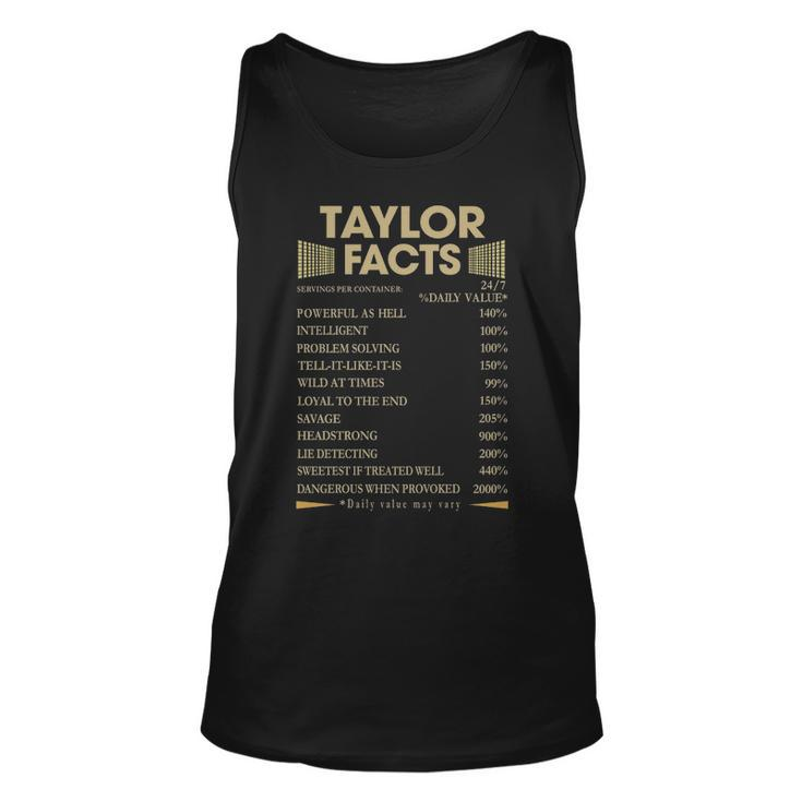 Taylor Name Gift   Taylor Facts Unisex Tank Top